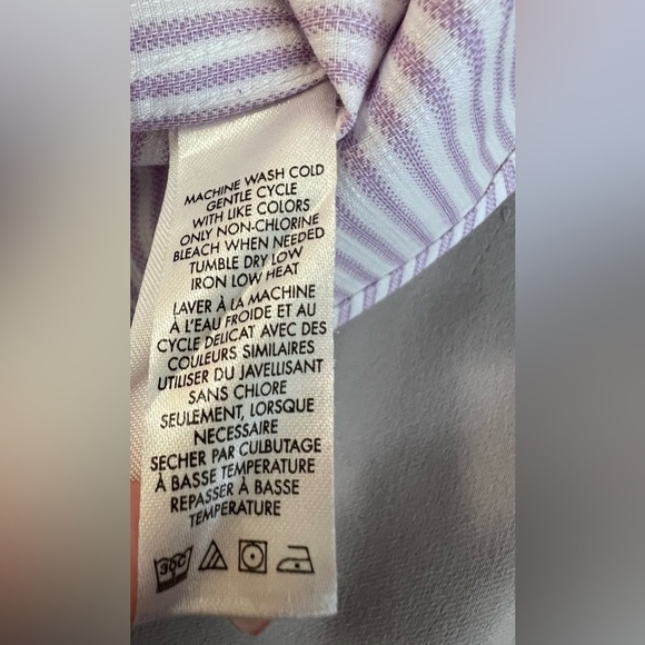 Calvin‎ Klein Shirt Men's Sz Large Purple Pinstripe Button Up Long Sleeve - Picture 8 of 10